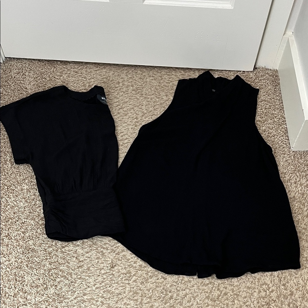 Bundle of 2 Maeve Black 100% Viscose Blouse Tops